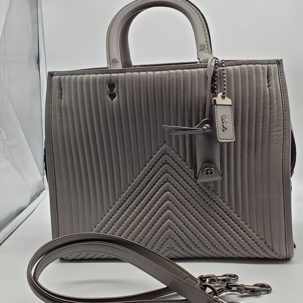 Coach 1941 Quilted Rivets Heather Grey Rogue
